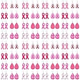 Huquary 40 Pairs Breast Cancer Awareness Earrings for Women Lightweight PU Leather Pink Ribbon Earrings Teardrop Women's Drop Dangle Earrings Bulk for Women Support Statement Jewelry, 8 Styles