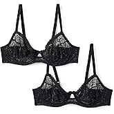 Amazon Essentials Women's Stretch All Over Lace Balconette Bra