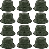 PODALOA 12 Pieces Vintage Washed Distressed Bucket Hat for Women Men Summer Twill Plain Bucket Cap