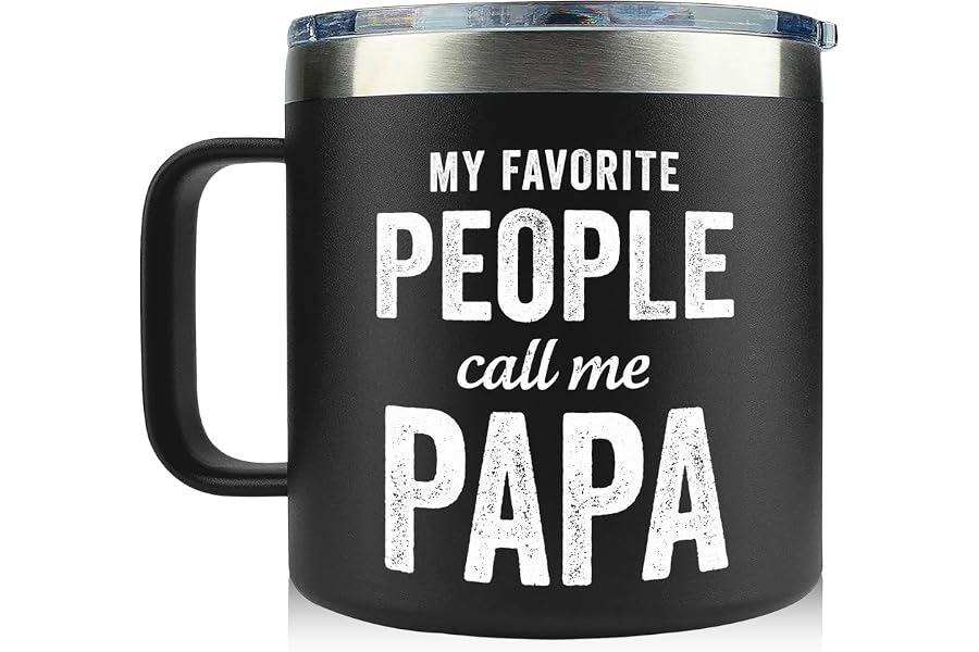 WITTSPOT Fathers Day Gift for Papa, Dad, Grandpa - Gifts for Papas from Grandkids - Best Dad Ever gifts - Gag, Funny Dad Gift for Fathers Day, Birthday, Christmas - Best Papa Mug 14Oz Stainless Steel