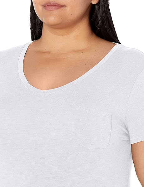 PRANA WOMEN’S FOUNDATION SHORT SLEEVE V-NECK T-SHIRT, WHITE, MEDIUM
