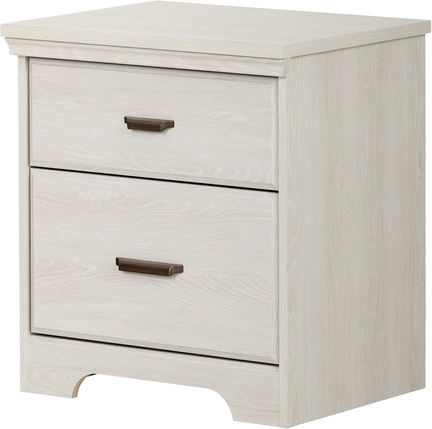 Amazon Com South Shore Versa 2 Drawer Nightstand Winter Oak With Antique Handles Furniture Decor