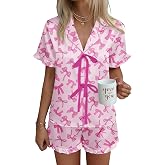 Ekouaer Satin Pajama for Women Short Sleeve Silky Pj Short Sets Lounge Set | Bow Front Tie Up Loungewear Soft Sleepwear Bridal Getting Ready Outfit Top and Shorts for Daliy, Wedding, Party