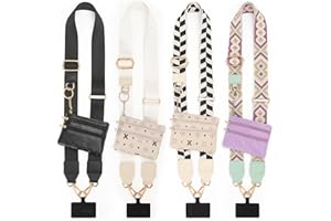 LOUXIFENG Clip and Go Strap for Women with Wallet Crossbody Phone Case String with Zipper Leather Pouch Adjustable Cellphone Holder