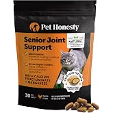 Pet Honesty Vet Backed Senior Cat Joint Supplement, Chicken, 300ct Chews | Crunchy &amp; creamy cat treats healthy alternative, cat vitamins with taurine &amp; glucosamine, supports mobility &amp; pain relief