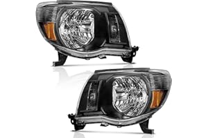 WEELMOTO Headlights Assembly Compatible with 2005-2011 Tacoma Headlights Assemblies for 05 06 07 08 09 10 11 Tacoma Replacement Automotive