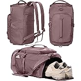 Gym Bag for Women with Shoe Compartment and Wet Pocket Convertible Gym Backpack workout Duffel Bag Multiple Pockets 30L