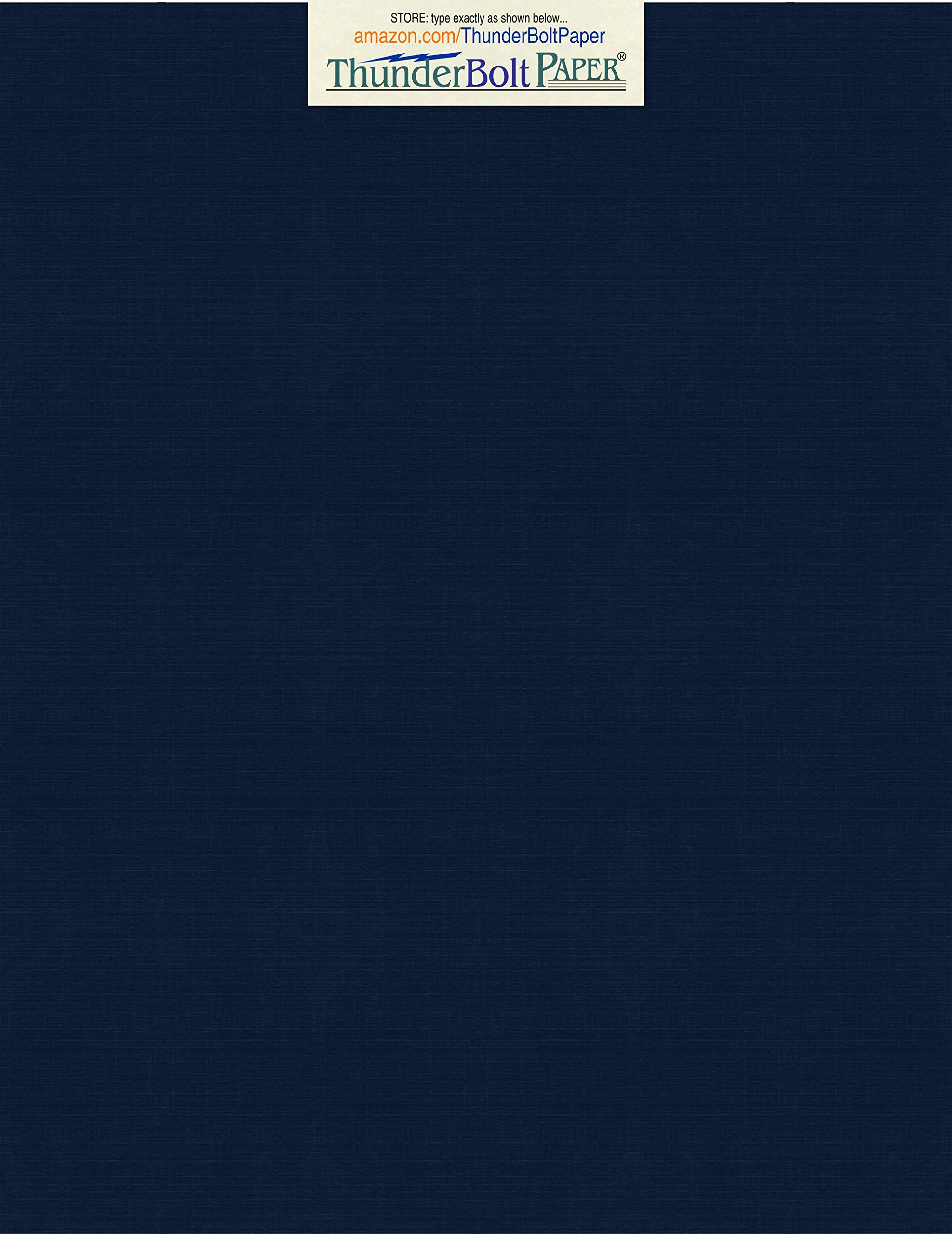 50 Dark Navy Blue Linen 80# Cover Paper Sheets - 8.5X11 Inches Standard ...