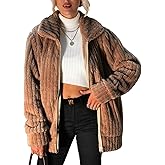 Vipwest Women's Fleece Jacket Women Full Zip Long Sleeve Lapel Collar Sherpa Coat Outerwear with Pockets (S-5XL)