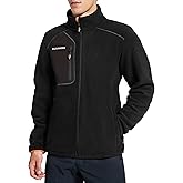 DURAWERK Fleece Jacket Mens Full Zip Lightweight Winter Jackets for Men Casual Outwear with Pockets for Hiking & Work