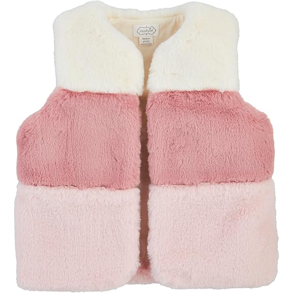 Amazon.com: Mud Pie Girls Children Faux Fur Zip Vest-Pink