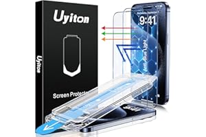 Uyiton Anti-Blue Light for iPhone 15 Pro Max Screen Protector - Unbreak-Glass Easy Fit Full Coverage Case Friendly Scratch Resistance 9H Tempered Glass Screen Protector for iPhone 15 Pro Max, 2 Pack