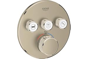 GROHE 29138EN0 Grohtherm Triple-Function Shower Thermostatic Valve Trim Kit, Brushed Nickel Infinity Finish