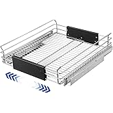 STORKING Expandable Pull Out Cabinet Organizer, Slide Out Drawers for Kitchen Cabinets, Heavy Duty Storage Drawers, Chrome Plated Cabinet Wire Shelf, Adjustable Width 12.5~20.2" W x 17.3" D