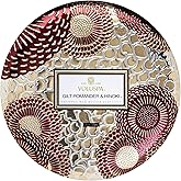 Voluspa Gilt Pomander Hinoki, 3 Wick Tin Candle, 12 Ounces, 40 Hour Burn Time, Coconut Wax for Clean Burning, Handcrafted in The USA