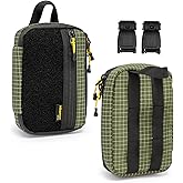 HIKEMAN EDC Pocket Organizer Pouch, Tactical Mini Small Multiple Compartments Tool Storage Bag for Men, Portable Nylon Molle Compatible Military Utility Pouch for Everyday Carry, Outdoor