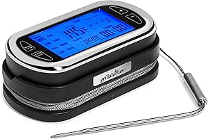 Grillaholics Meat Thermometer for Grilling - Remote Wireless Digital Meat Cooking Thermometer for Smoking, BBQ, Oven & Smokers - 200 Foot Range - Lifetime Manufacturers Warranty