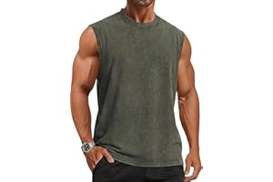 CHICALLURE Mens Tank Tops Sleeveless Workout Muscle Shirts Summer Cotton Loose Fit Athletic Tshirt