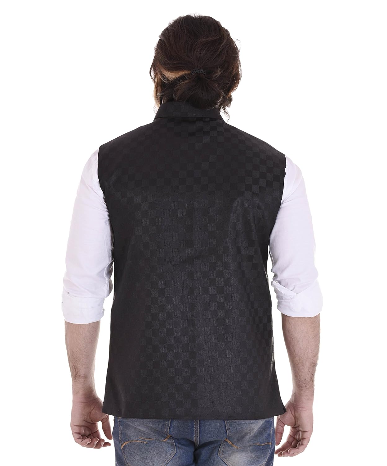 riya fashion men's bandhgala festive vest waist coat nehru jacket fabric jacquard