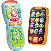 JOYIN Learning Phone and Remote Toy for Kids, Fun Smartphone Toys with Music for Boys or Girls, Holiday Stocking Stuffers, Kids Birthday Gift, Blue