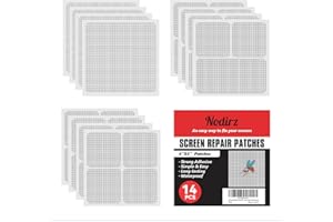 NODIRZ 14 Sheets Window Screen Patches Repair Kit, 3 Sizes Window Screen Repair Kit for Mesh Screen Door, Strong Adhesive Fiberglass Quick Screen Repair Tape (Gray)