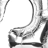 Unique Silver Number 3 Shaped Large Foil Balloon 86cm – 1 Piece view 3