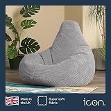 icon Dalton Cord Bean Bag Chair Grey Large with Filling Included view 3