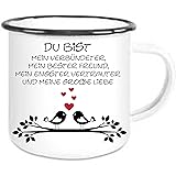 Crealuxe Emaille Tasse Mit Rand Du Bist Mein Verbündeter