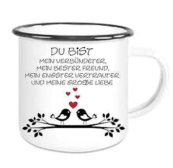 Crealuxe Emaille Tasse Mit Rand Du Bist Mein Verbündeter