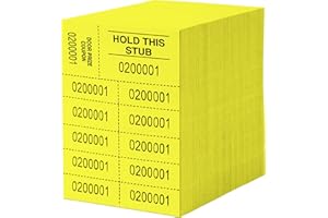 LANCASTER BINGO COMPANY Auction Tickets - 500 Sheets - 10 Numbers per Sheet (Yellow)