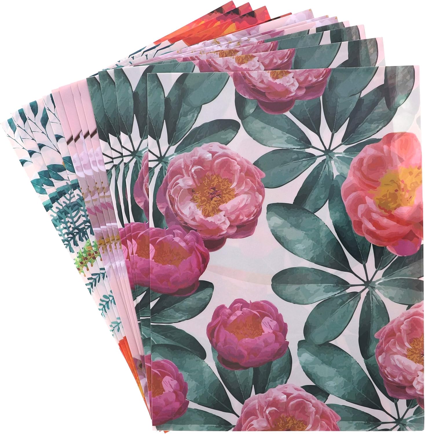 Pocket File Folders with Floral Design, Letter Size (9 x