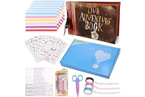 Vienrose Our Adventure Book Up Scrapbook Photo Album DIY Memory Scrap Book Hard Cover with Luxury Kit for Men Boyfriend