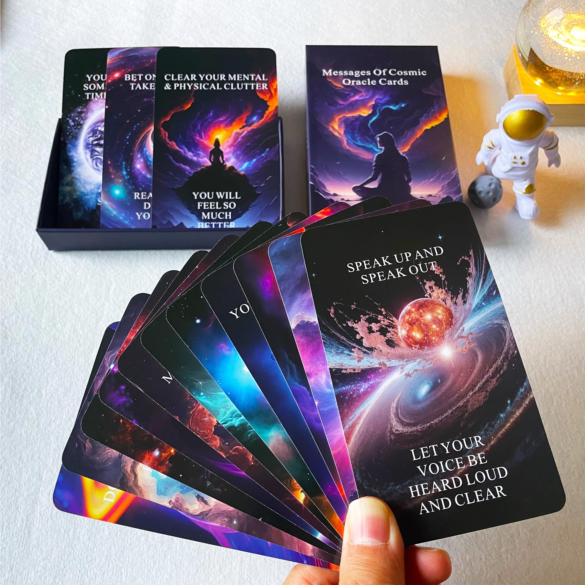 Qcsdckot Higher Self Messages Oracle Deck, Cosmic Oracle Cards, Positive Affirmations Cards Help You Create Your Best Life