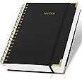 ZICOTO Aesthetic Thick Spiral Notebook Journal For Women in B5 Format - Modern Linen Hardcover Wide Ruled Note Book With 300 Lined Pages - Perfect For Writing And Staying Organized at Work or School