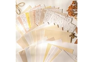 MIYOULUNA 30Pcs Apricot Scrapbook Paper Set, Handmade Vintage Textured Papers for Scrapbooking, Junk Journals, and Journaling Supplies, Includes A4 & A5 Sizes
