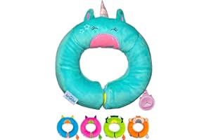 Trunki Kid's Travel Neck Pillow and Chin Rest | Support Sleepy Heads in The Car Seat, Plane, Bike or Pram | Yondi Small UNA Unicorn (Turquoise)