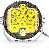 EKXAP 5 Inch 50W Amber Yellow LED Offroad Light, LED Driving Light Round Work Light Spot Flood Combo for Wrangler ATV Trucks SUV Pickup UTV 4x4, F150 - Pack of 1