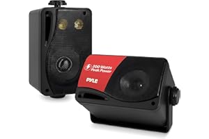 Pyle 3-Way Indoor & Outdoor Box Speaker System - 3.5" 200 Watt Compact Wall Mount Speakers for Home, Patio, Deck, Garage, Poolside, or Studio Use - Dual Speaker Set - PLMR24B (Black)