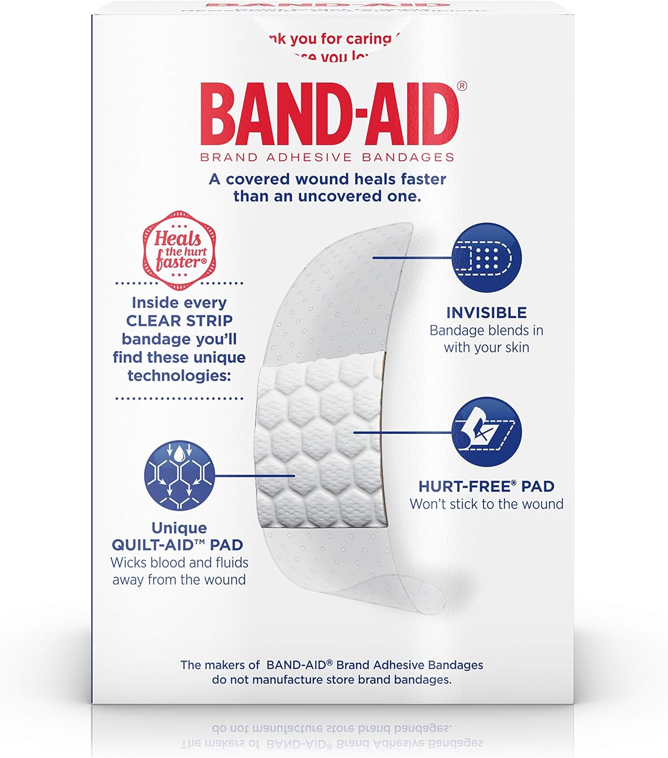 Band-Aid Brand Clear Strips Bandages, Assorted Sizes for discreet First Aid, Assorted Sizes, 45 ct: Health & Personal Care