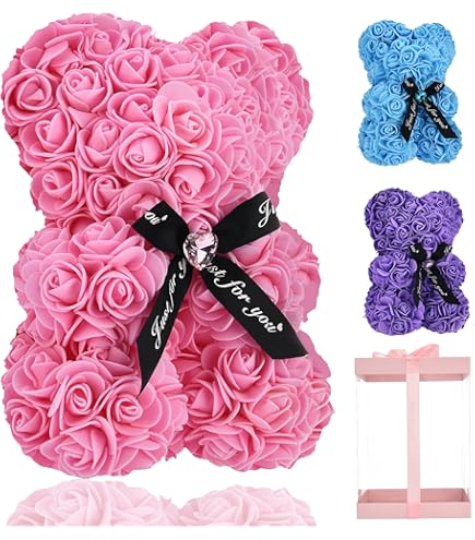 Teddy Bear Orsacchiotto Di Rose Con Petali Rosa Eterna