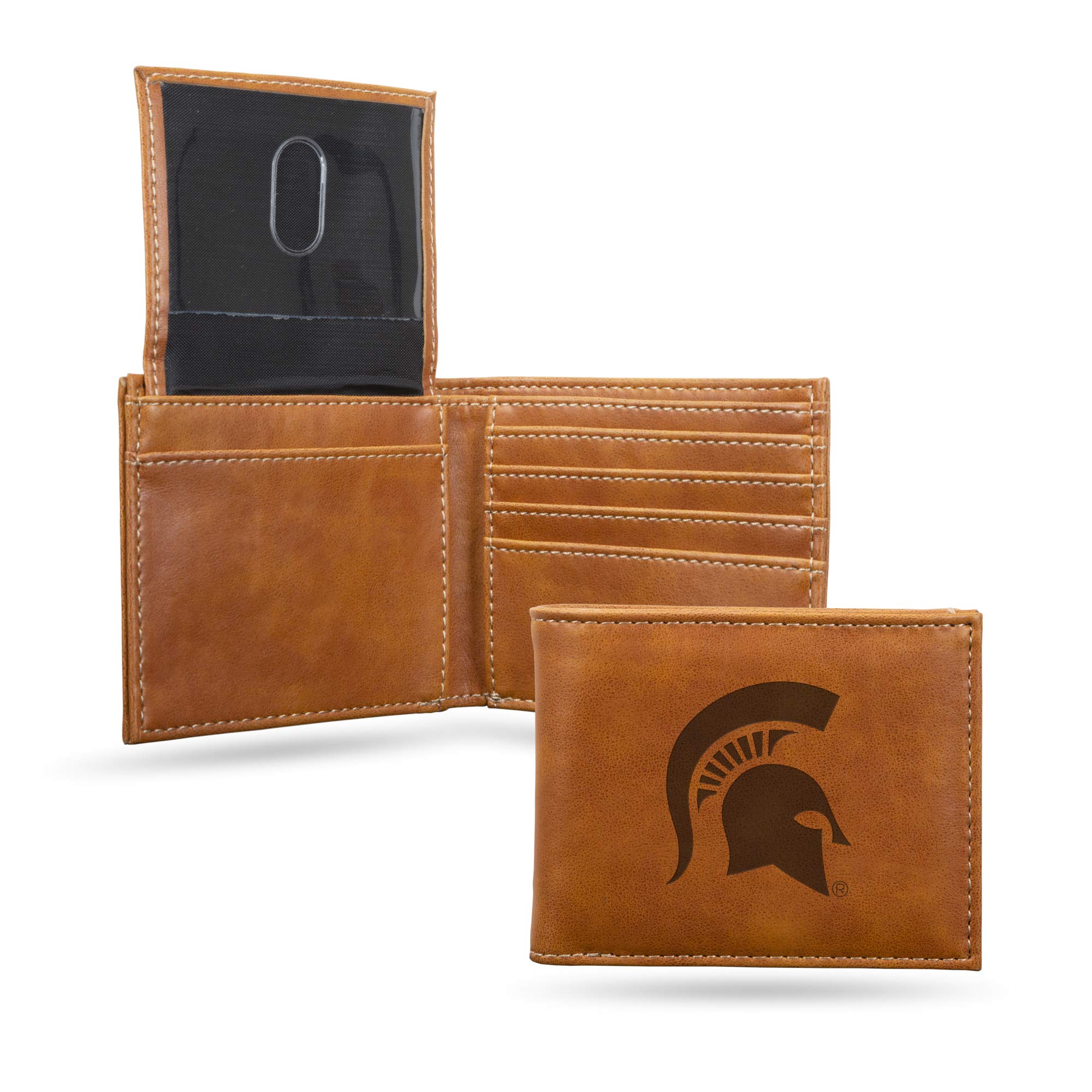 Rico Industries Laser Engraved Bill-fold Wallet - Slim Design - Great Gift, Brown