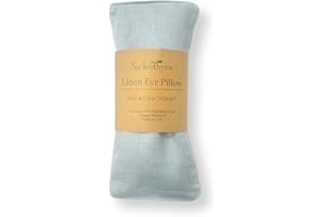 Sacksy Thyme Organic Linen Eye Pillow - Lavender & Flaxseed for Relaxation, Yoga, Stress Relief - Microwavable Heating Pad & Cool Compress - Made in USA - Gifts for Meditation