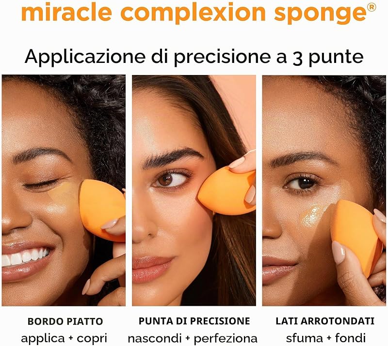 Miracle Complexion Makeup Sponge per fondotinta a copertura totale con custodia da viaggio (confezione e colore possono variare)