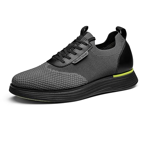 Bruno Marc Men's Breathable Knit MaxFlex III Mesh Dress Sneakers, Lightweight Lace Up Casual Business Oxfords Comfortable Shoes,Size 9,Black/Neon Green,SBOX2317M