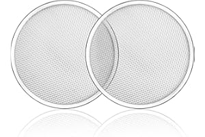 Tosnail 2 Pack 12 Inches Seamless Aluminum Pizza Screen Pizza Pan with Holes Pizza Mesh