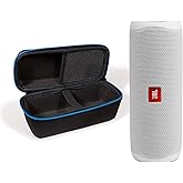 JBL Flip 5 (White) + Bundle with divvi! Protective Hardshell Case