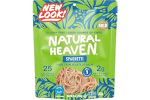 Natural Heaven Spaghetti Noodles, Hearts of Palm – Naturally Rich in Potassium, Low-Calorie Veggie Pasta, Keto & Gluten-Free Food, Vegan, 9 Oz Ea