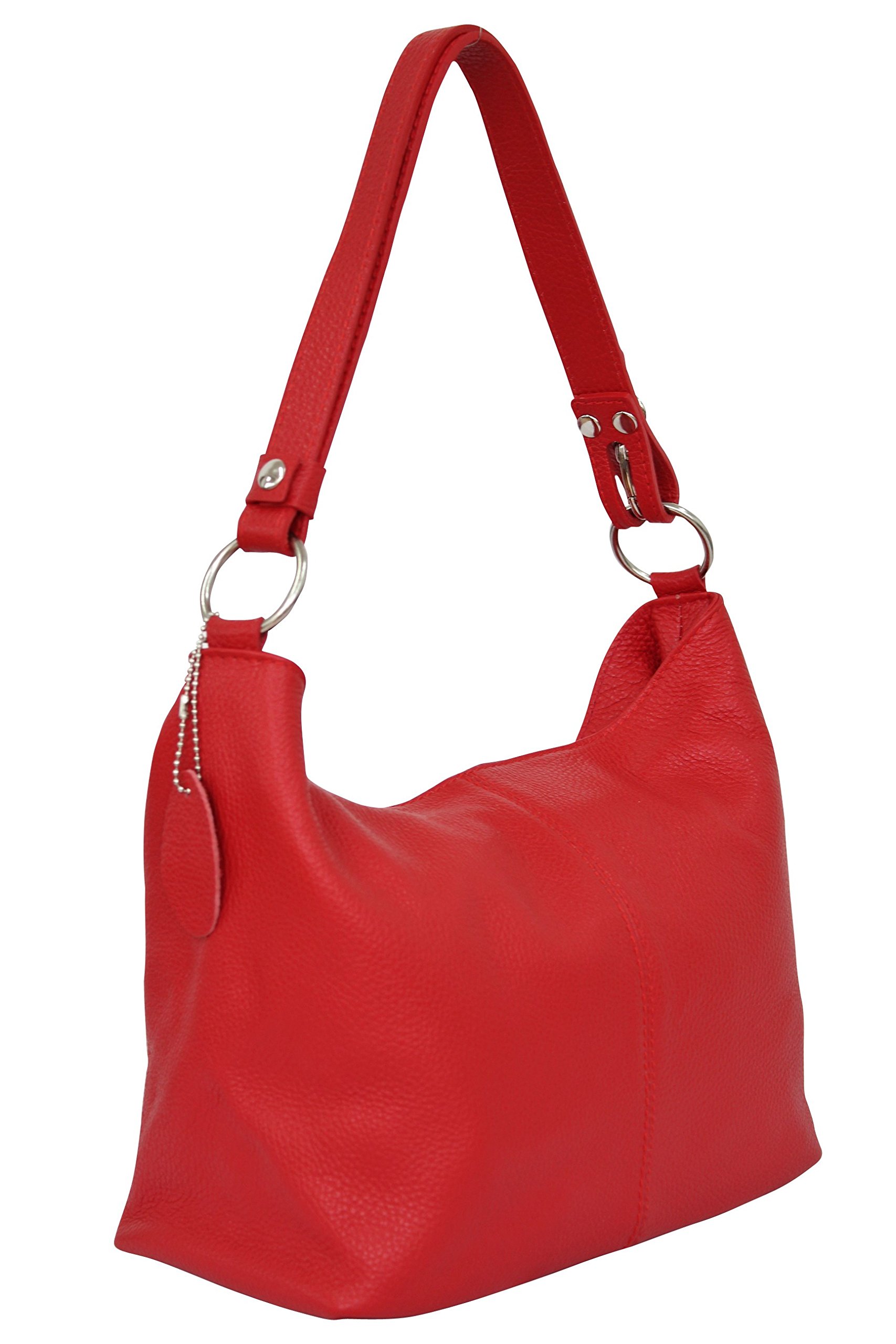 AMBRA Moda GL005 - Women's handbag, shoulder bag, hobo bag genuine leather (red) — image 1