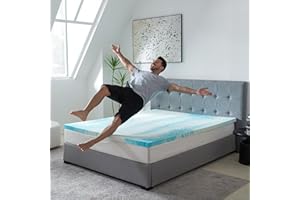 MLILY Twin XL Mattress Topper 3 Inch Memory Foam Mattress Topper with Cooling Gel Infusion, Mattress Pad in a Box, CertiPUR-US Certified, 38”x80, Blue