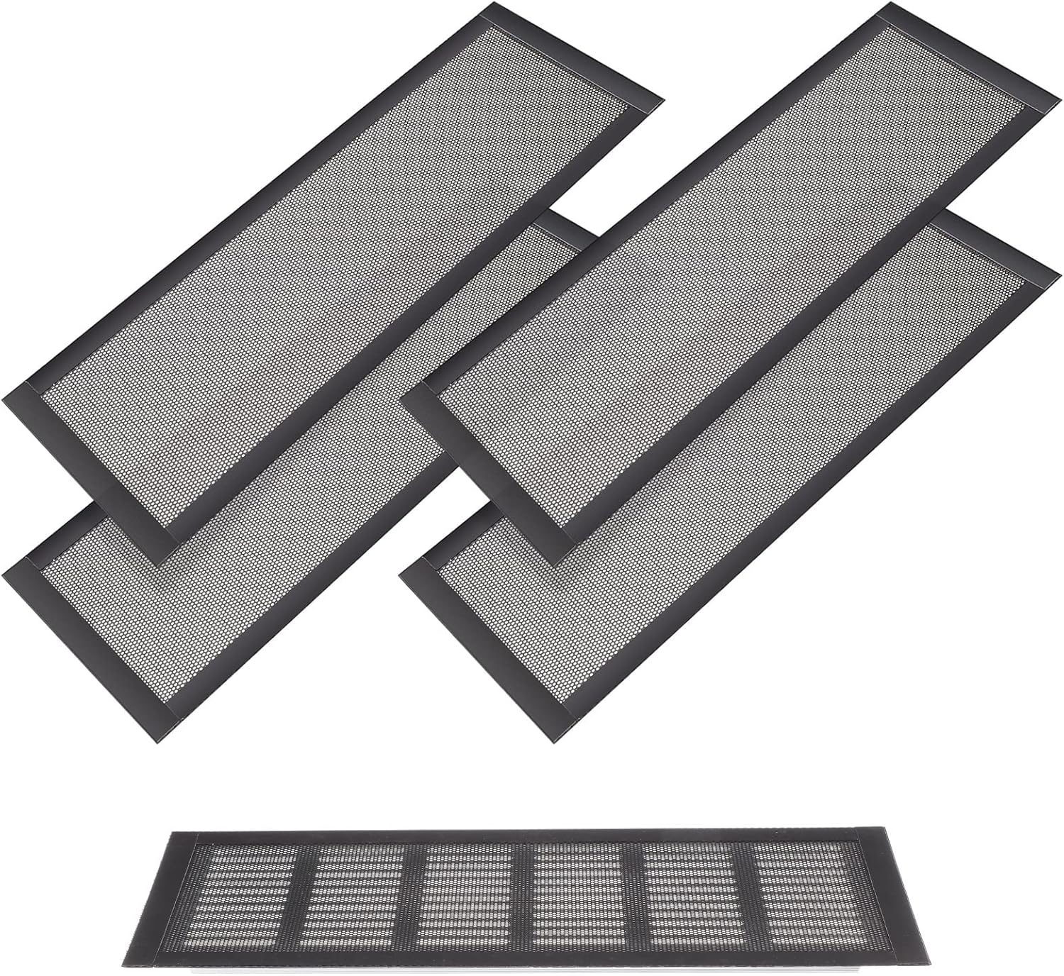 Registers, Grilles & Vents - Shappy Vent Covers for Home Floor Vent Covers Magnetic Mesh Vent Covers for Ceiling Floor Vent Covers Catch Debris Hair Insect, Black (4 Pieces, 4 x 14 Inch)